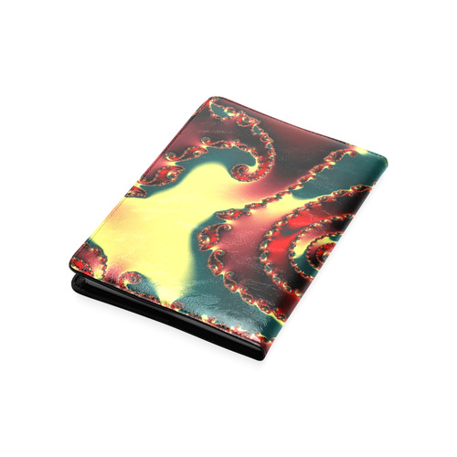fractal green yellow black red spiral pattern beautiful colors Custom NoteBook A5