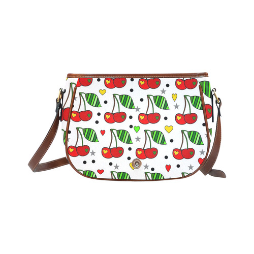 Fresh Cherry  Popart by Nico Bielow Saddle Bag/Large (Model 1649)