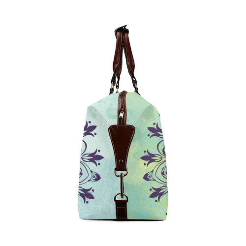 Flourish purple and blue watercolor mandala Classic Travel Bag (Model 1643)