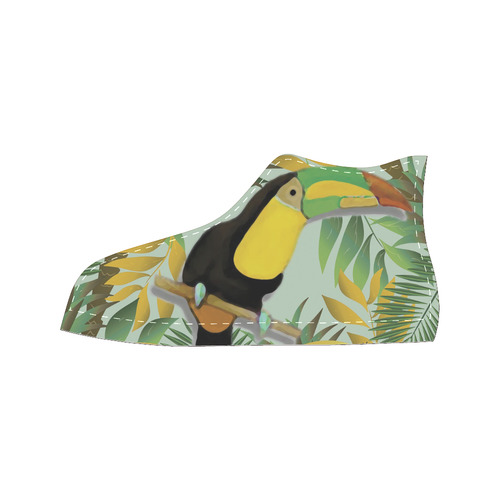 Tropical Jungle Toucan Fine Nature Art Women's Classic High Top Canvas Shoes (Model 017)