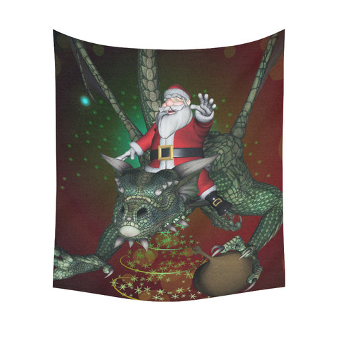 Santa Claus with dragon Cotton Linen Wall Tapestry 51"x 60"