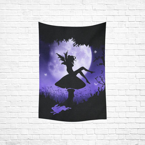 fairy in the moonlight Cotton Linen Wall Tapestry 40"x 60"