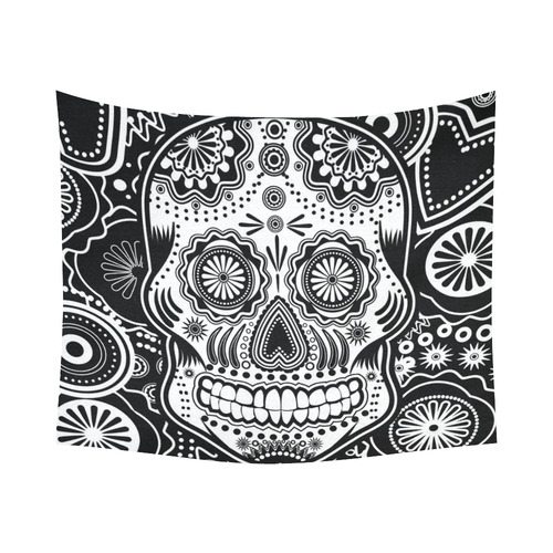 sugar skull Cotton Linen Wall Tapestry 60"x 51"