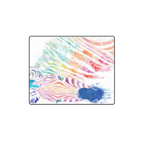 rainbow zebra Blanket 40"x50"