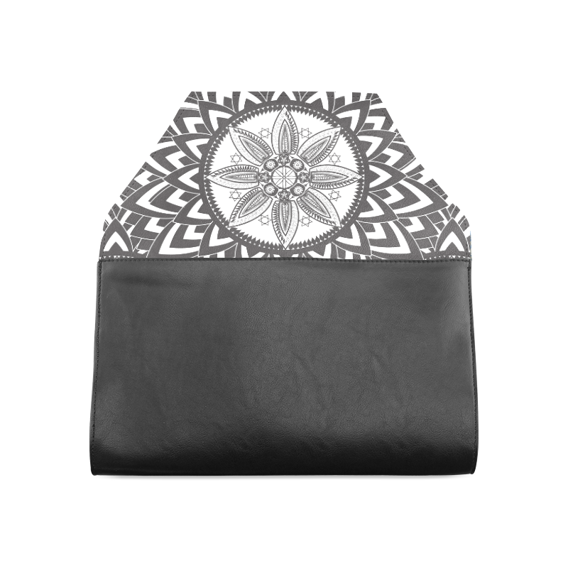 Black and white mandala Clutch Bag (Model 1630)