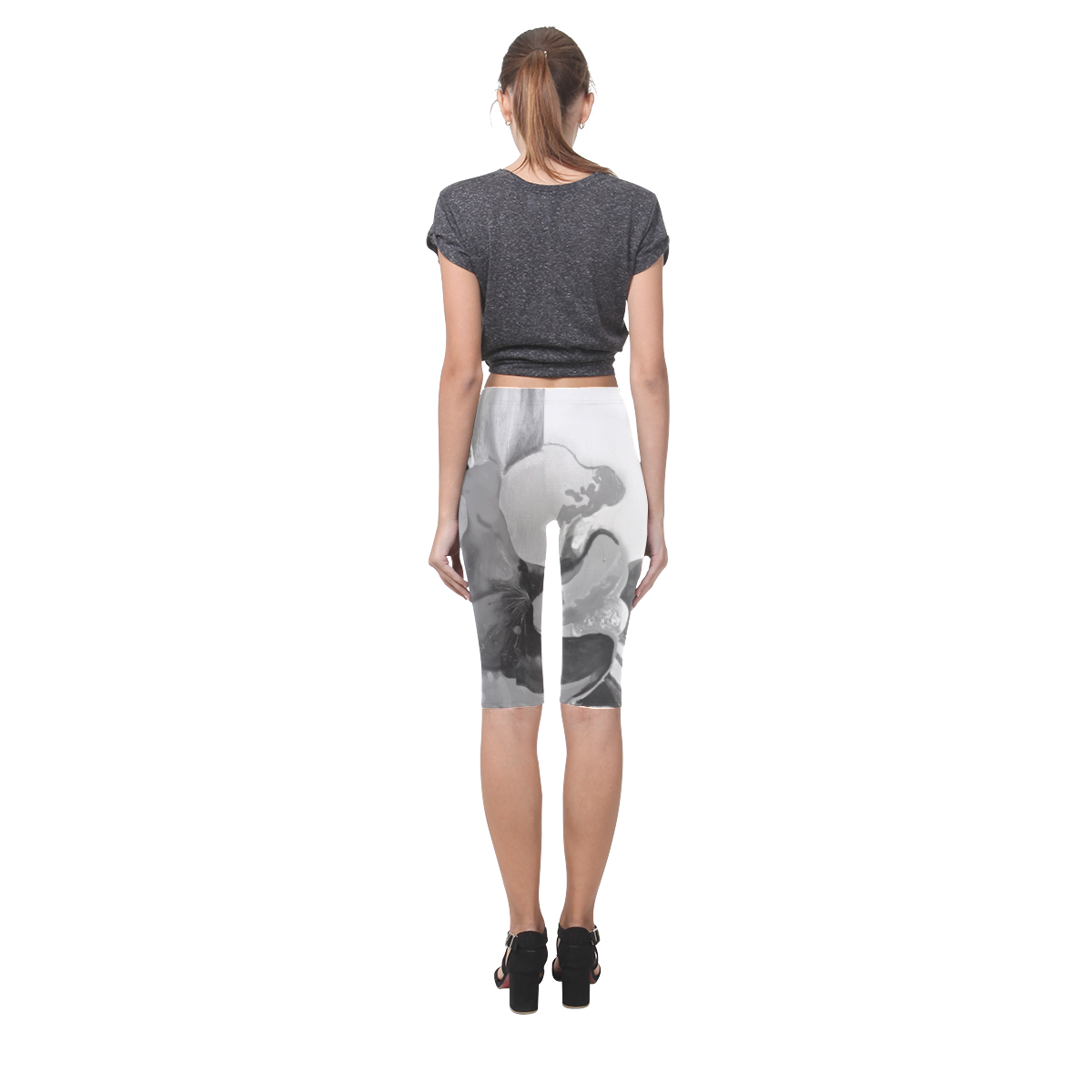 Burn the Flowers for Fuel grey Hestia Cropped Leggings (Model L03)