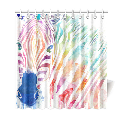 rainbow zebra Shower Curtain 69"x72"