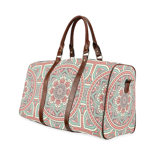 Red Bohemian Mandala Design Waterproof Travel Bag/Small (Model 1639)