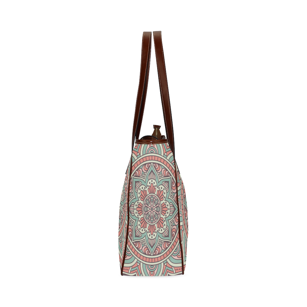 Red Bohemian Mandala Design Classic Tote Bag (Model 1644)