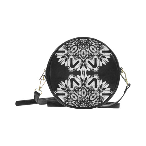 Half black and white Mandala Round Sling Bag (Model 1647)