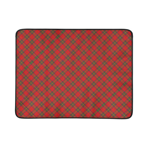Red Tartan Plaid Pattern Beach Mat 78"x 60"