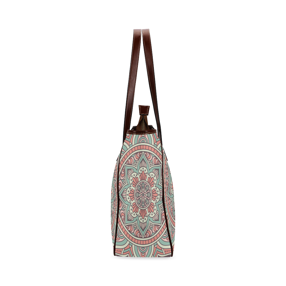 Red Bohemian Mandala Design Classic Tote Bag (Model 1644)