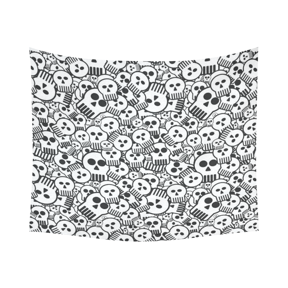 toon skulls Cotton Linen Wall Tapestry 60"x 51"