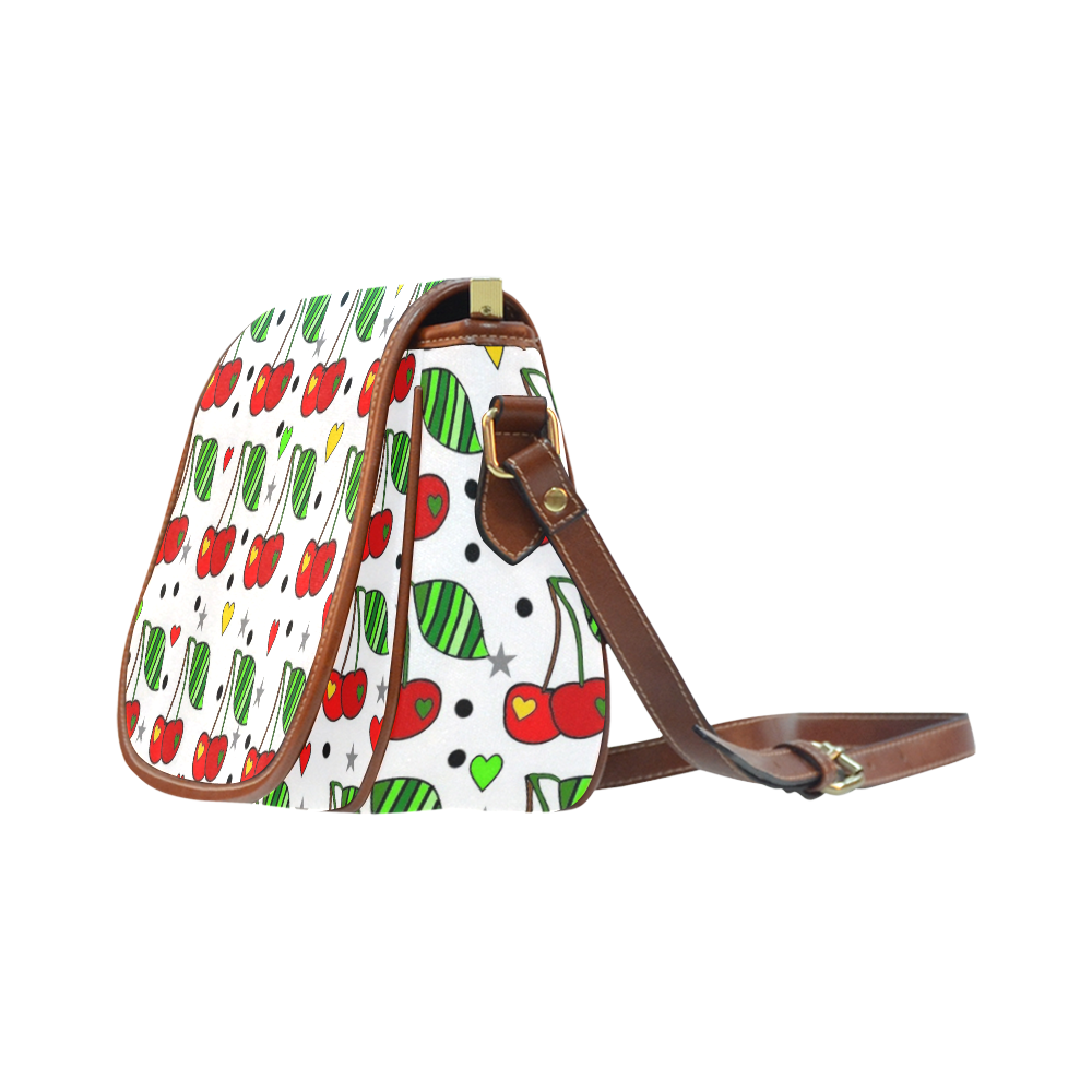 Fresh Cherry  Popart by Nico Bielow Saddle Bag/Large (Model 1649)
