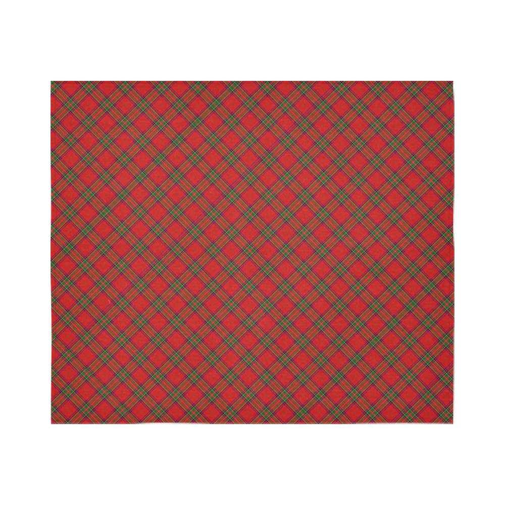 Red Tartan Plaid Pattern Cotton Linen Wall Tapestry 60"x 51"