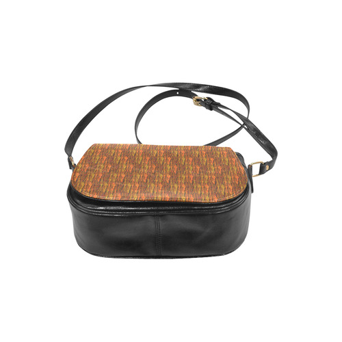 Abstract Strands of Fall Colors - Brown, Orange Classic Saddle Bag/Large (Model 1648)