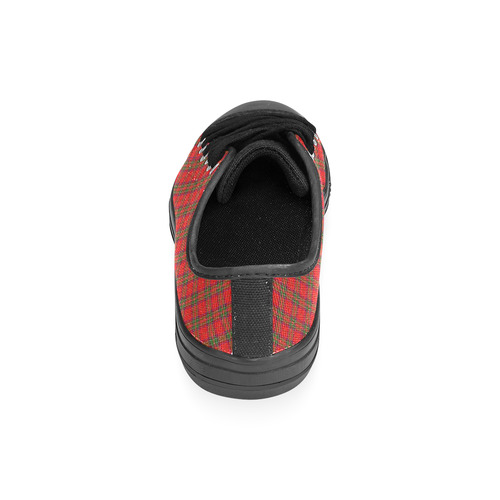 Red Tartan Plaid Pattern Men's Classic Canvas Shoes/Large Size (Model 018)