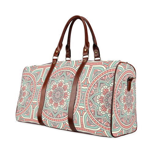 Red Bohemian Mandala Design Waterproof Travel Bag/Small (Model 1639)