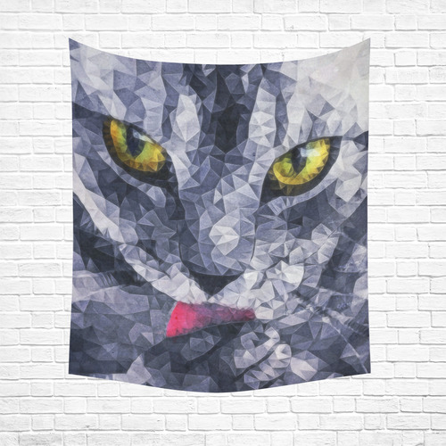 cat tongue Cotton Linen Wall Tapestry 51"x 60"