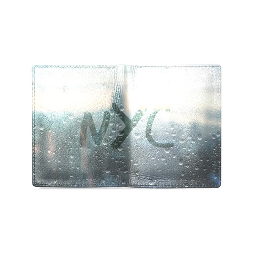 Rainy Day in NYC Men's Leather Wallet (Model 1612)