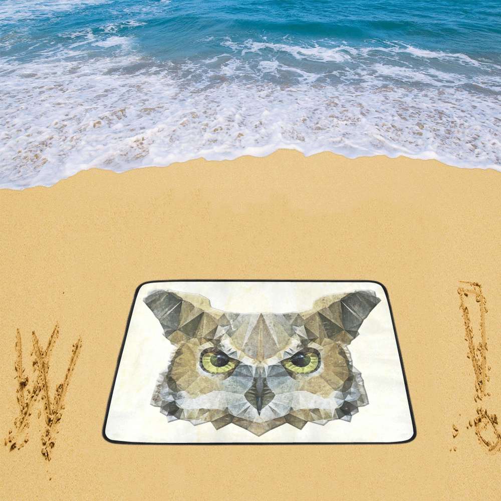 polygon owl Beach Mat 78"x 60"