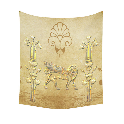 Wonderful egyptian sign in gold Cotton Linen Wall Tapestry 51"x 60"