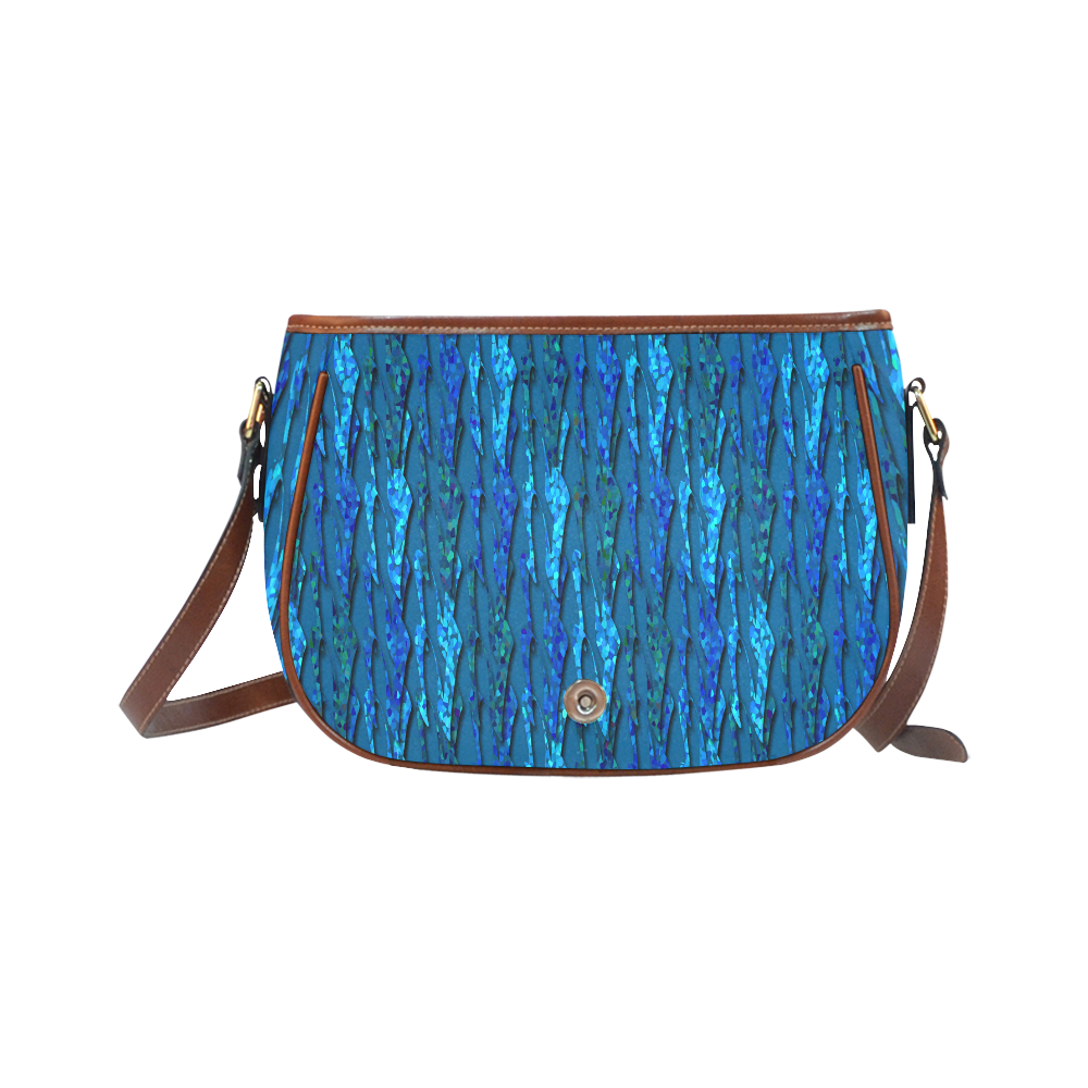 Abstract Scales of Blue Strands Saddle Bag/Small (Model 1649) Full Customization