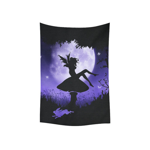fairy in the moonlight Cotton Linen Wall Tapestry 40"x 60"