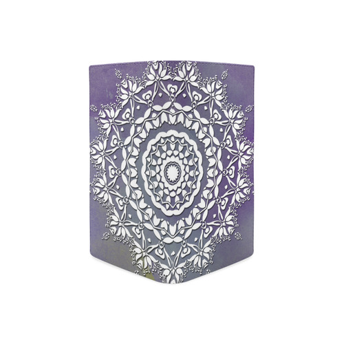 Floral watercolor Violet and white mandala Women's Leather Wallet (Model 1611)