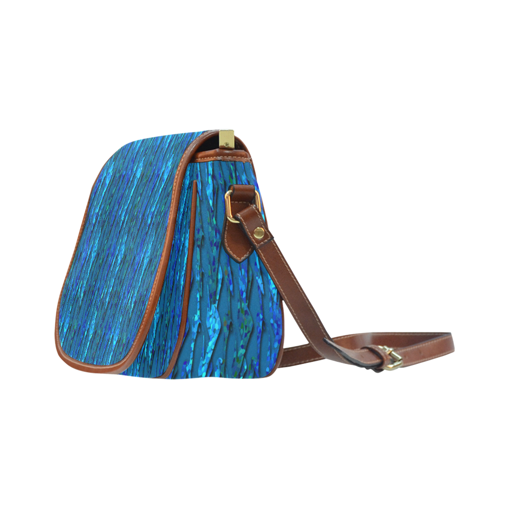 Abstract Scales of Blue Strands Saddle Bag/Small (Model 1649) Full Customization