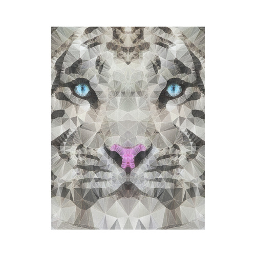 white tiger Cotton Linen Wall Tapestry 60"x 80"