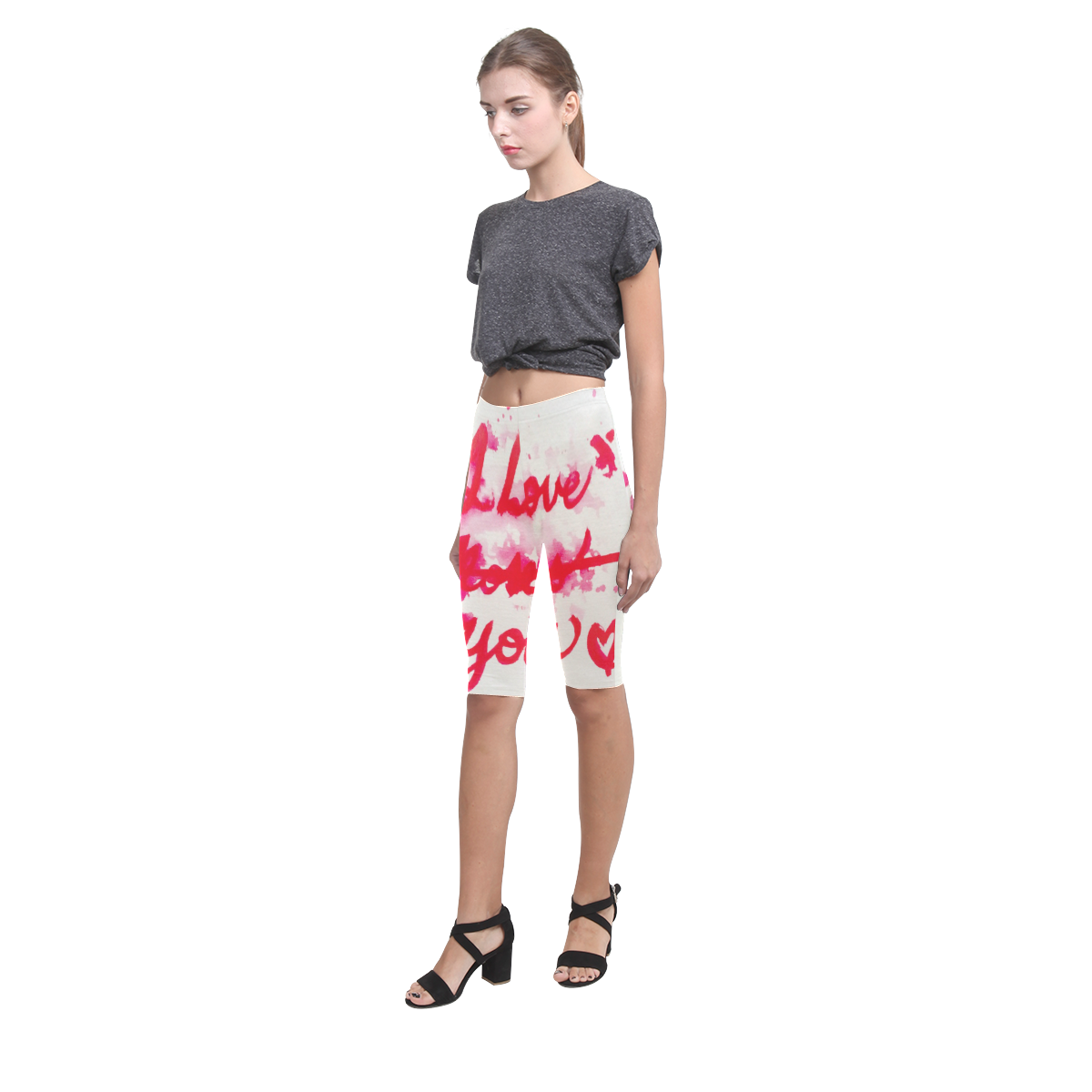 I Love Roses Hestia Cropped Leggings (Model L03)