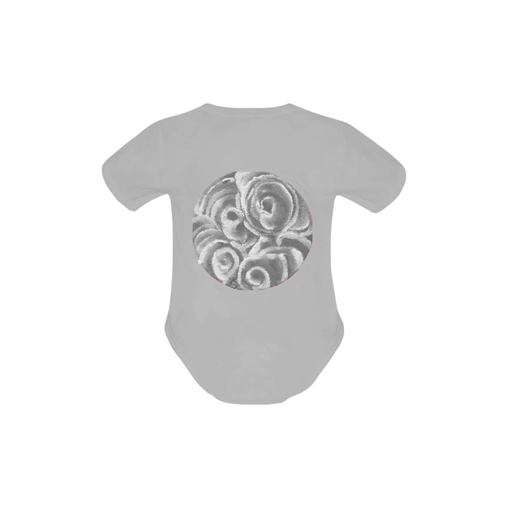 Peach Plum dreams Black and White Baby Powder Organic Short Sleeve One Piece (Model T28)