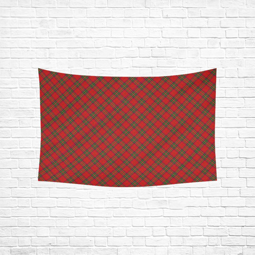 Red Tartan Plaid Pattern Cotton Linen Wall Tapestry 60"x 40"