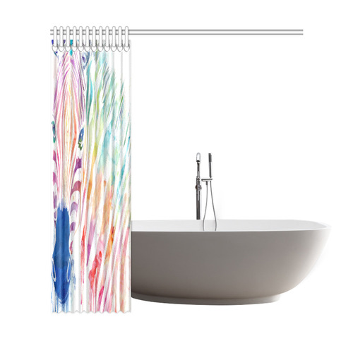 rainbow zebra Shower Curtain 69"x72"