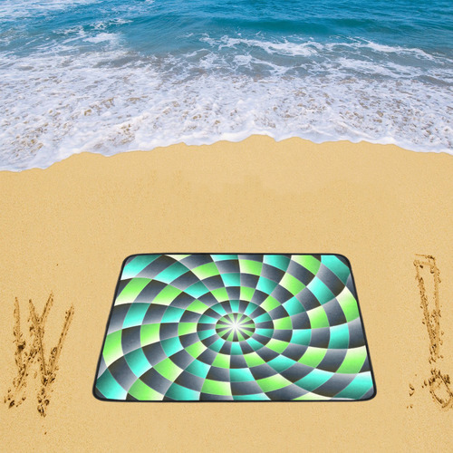 glossy spirals Beach Mat 78"x 60"