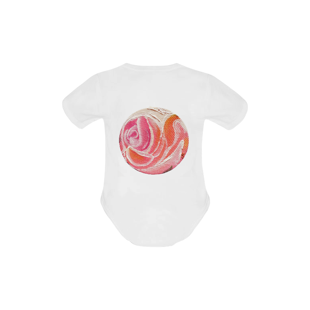 Juicy Sunday Plum Roses Baby Powder Organic Short Sleeve One Piece (Model T28)