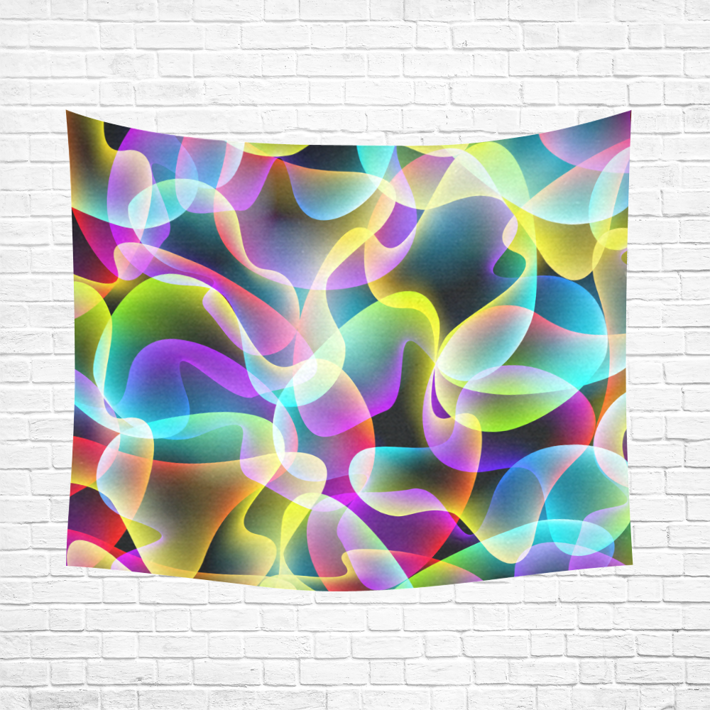 glowing swirls Cotton Linen Wall Tapestry 60"x 51"