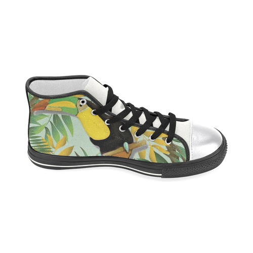 Tropical Jungle Toucan Fine Nature Art Women's Classic High Top Canvas Shoes (Model 017)