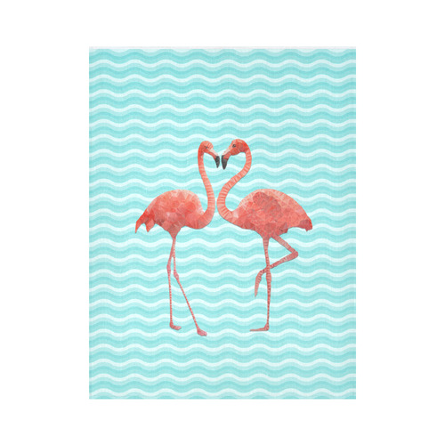 flamingo love Cotton Linen Wall Tapestry 60"x 80"