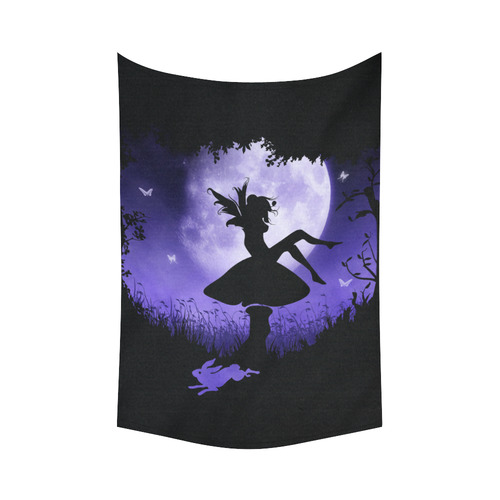 fairy in the moonlight Cotton Linen Wall Tapestry 60"x 90"
