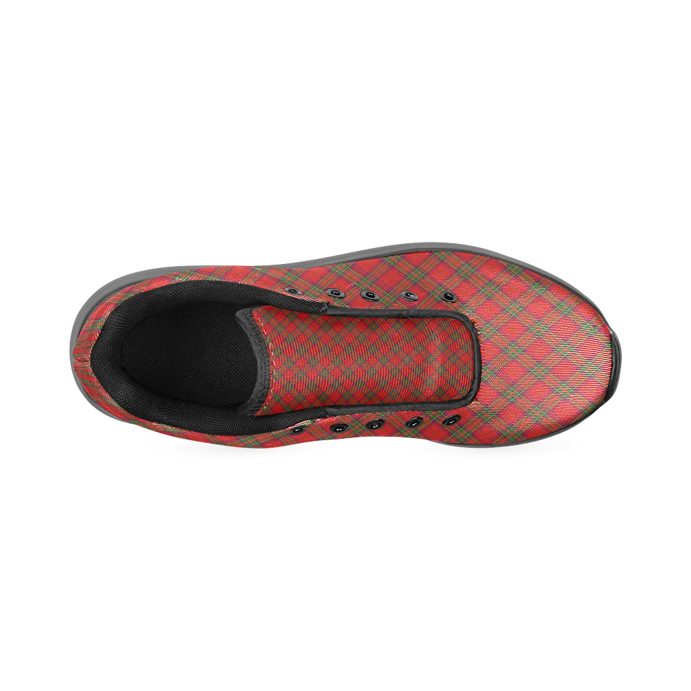 Red Tartan Plaid Pattern Men’s Running Shoes (Model 020)