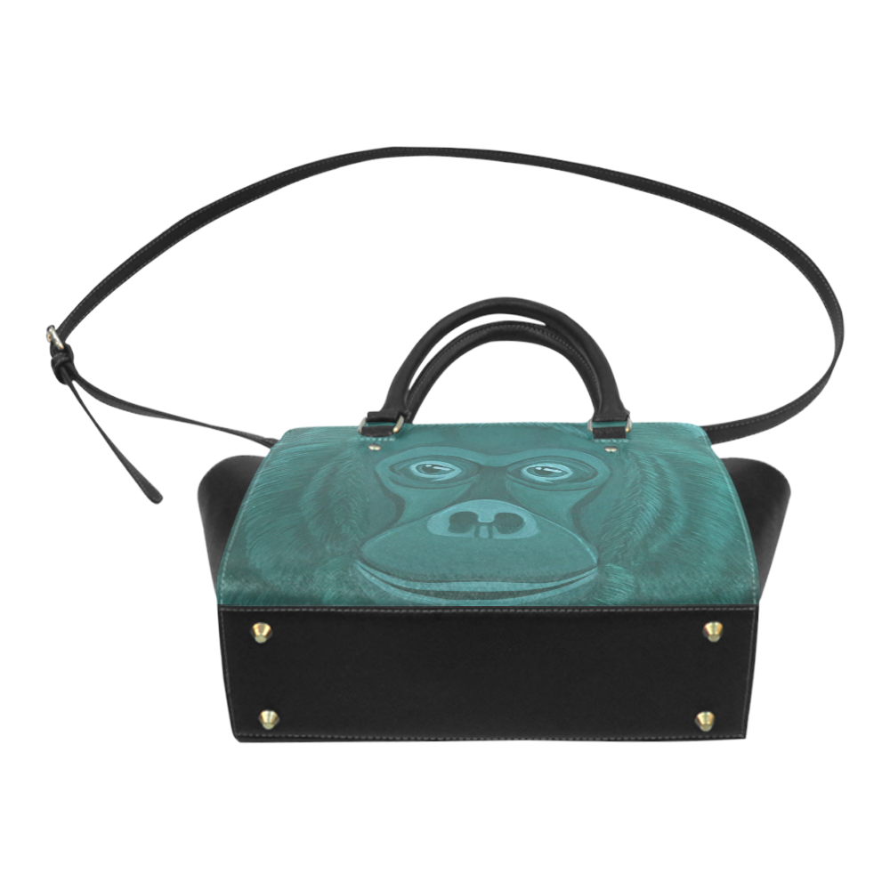 Forest Green Orangutan Classic Shoulder Handbag (Model 1653) | ID: D779150