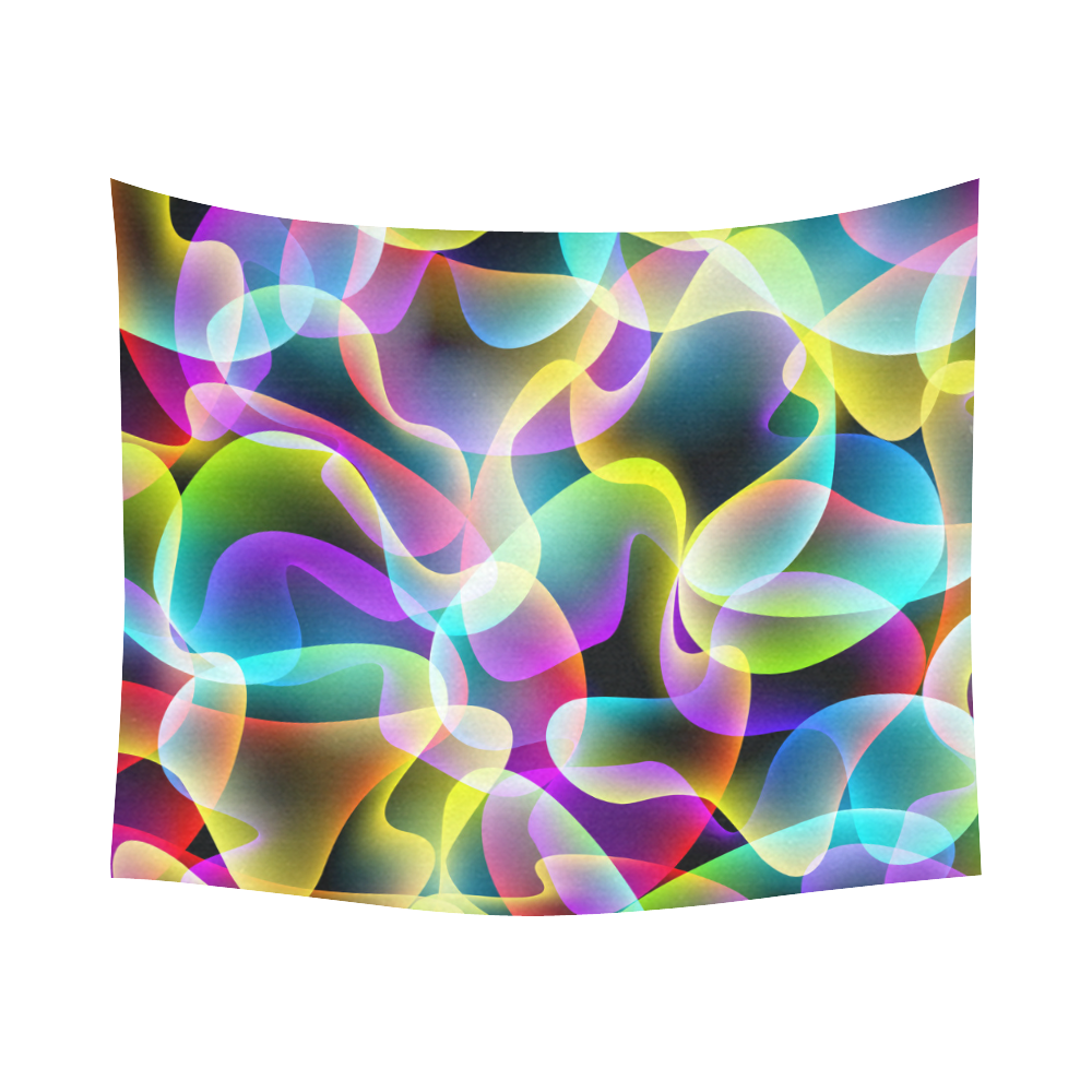 glowing swirls Cotton Linen Wall Tapestry 60"x 51"