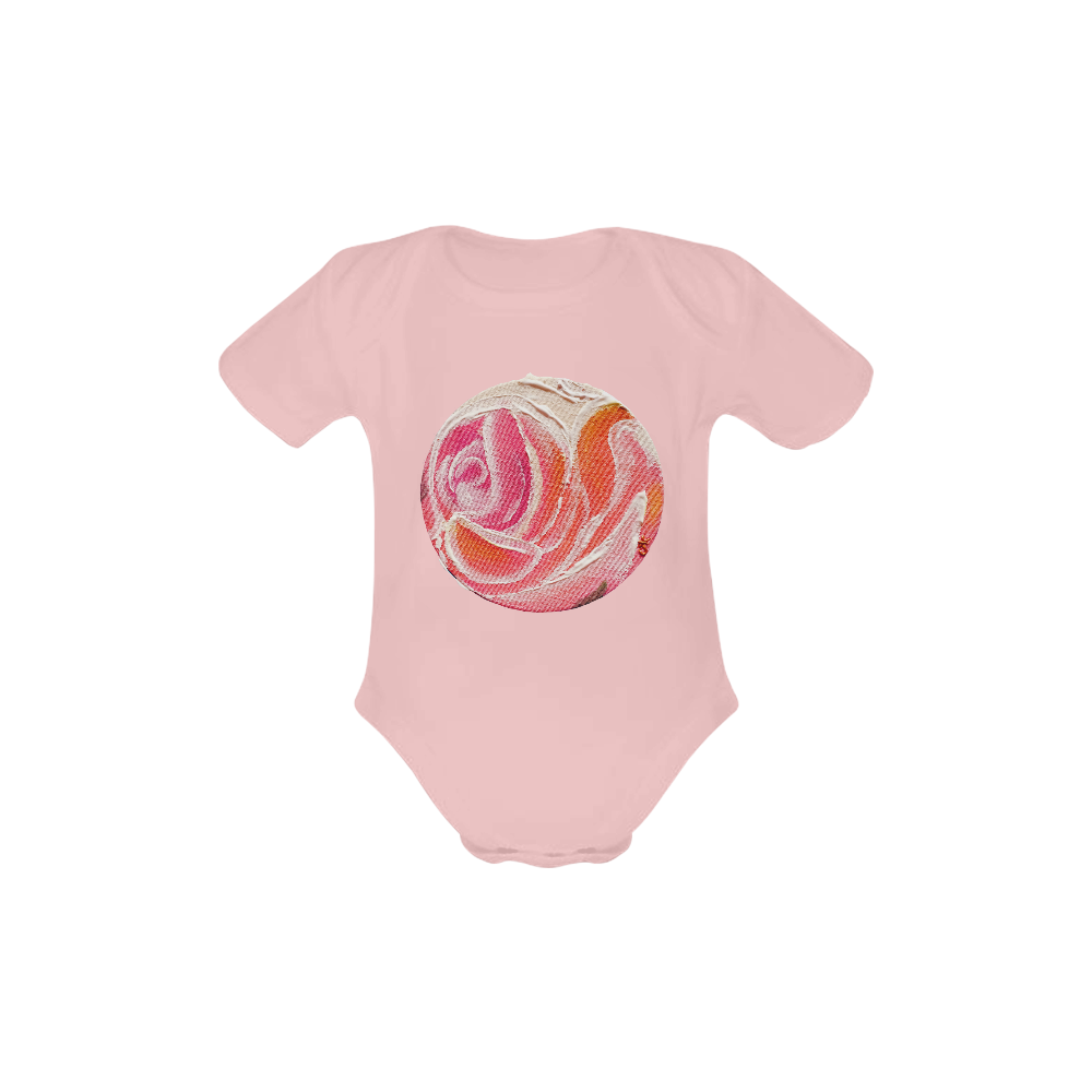 Juicy Sunday Plum Roses Baby Powder Organic Short Sleeve One Piece (Model T28)