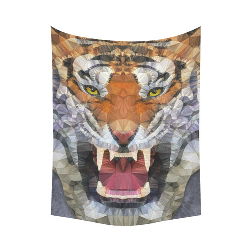 roaring tiger Cotton Linen Wall Tapestry 60"x 80"