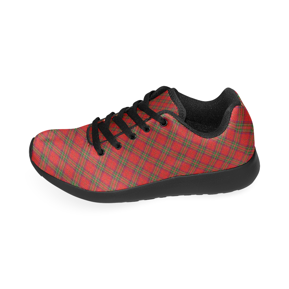 Red Tartan Plaid Pattern Women’s Running Shoes (Model 020)