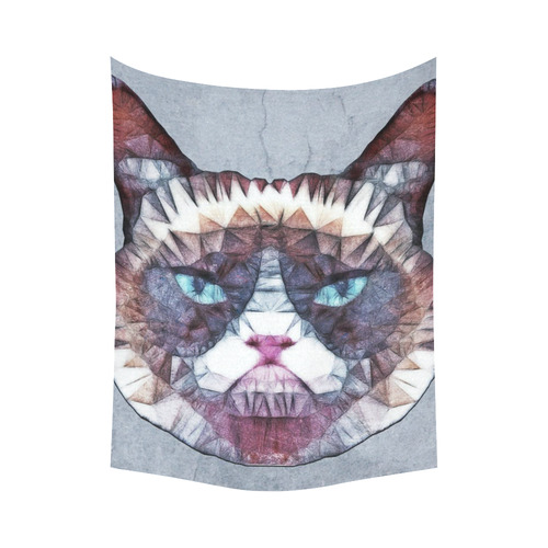 grouchy cat Cotton Linen Wall Tapestry 60"x 80"