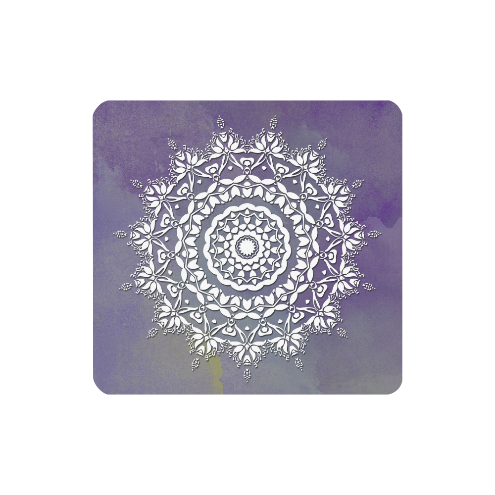 Floral watercolor Violet and white mandala Women's Clutch Wallet (Model 1637)