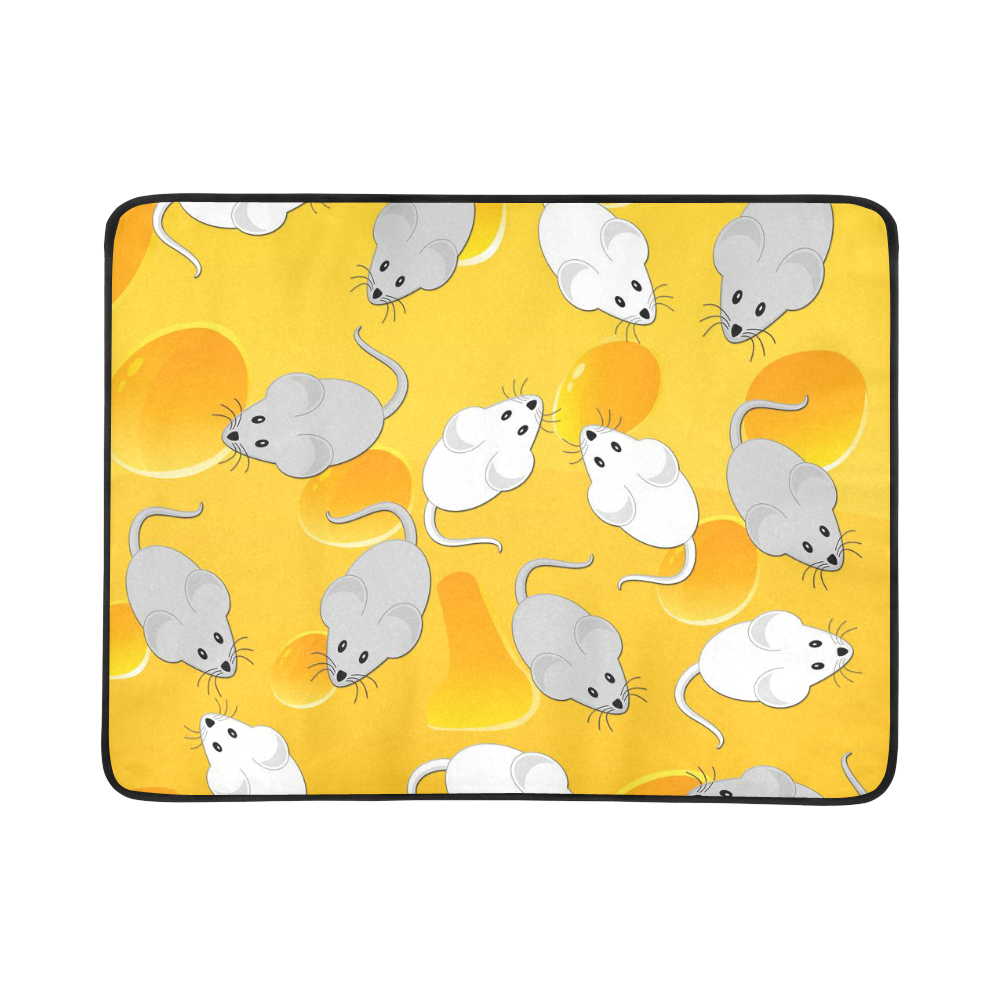 mice on cheese Beach Mat 78"x 60"